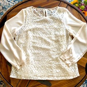 Banana Republic ivory blouse size Large